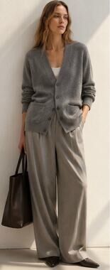 The Elder Statesman Heavy Cardigan Light Grey 100% Cashmere Size M NWT $1575